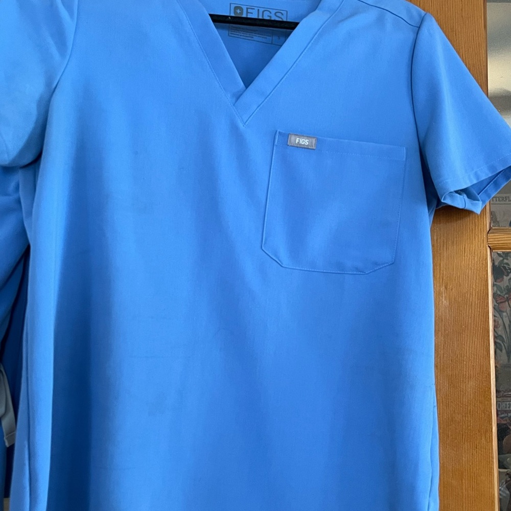 Figs Men's Short Sleeve Blue Tee